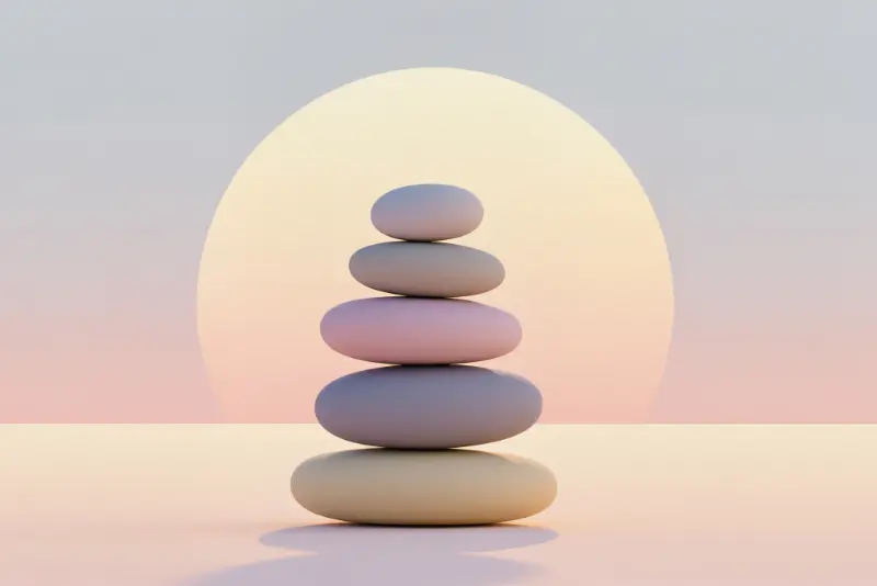 Rocks stacked in calming way